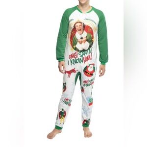 Elf The Movie Men's OMG Santa! I Know Him! One Piece Sleeper Pajama Size L-XL